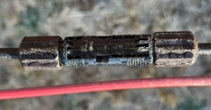 a close up of a metal object